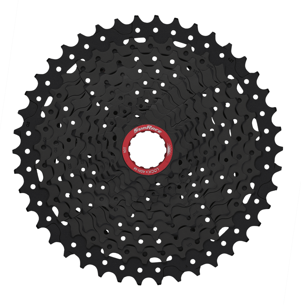 CASSETTE - 11 Speed, XD Type, 10-42T, black chrome. SUNRACE