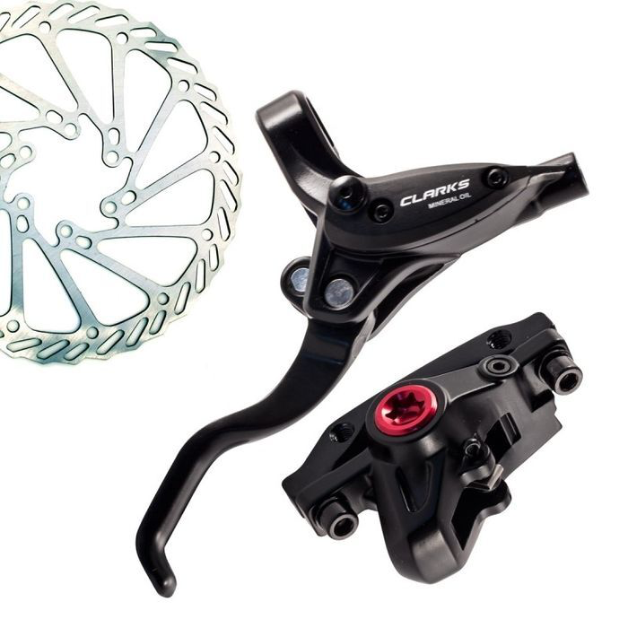 CLARKS Disc Brake Set - HD-M3000 PLUS - E BIKE HYDRAULIC, 2 PISTON, FRONT & REAR, POST & IS MOUNT, 180 & 160MM ROTORS, F850 R1700 - HOSE.