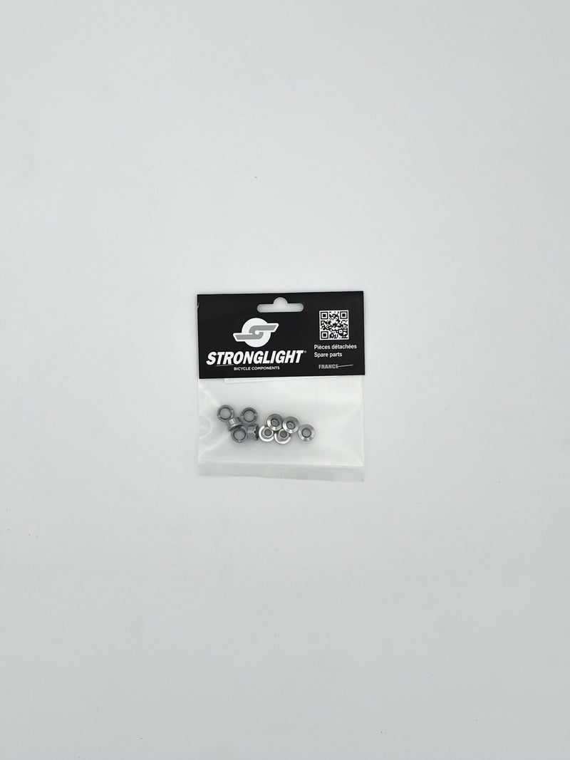 Chainring Bolt Kits, SCREWS FOR TRACK CHAINRING, STEEL, SILVER — Stronglight original packaged parts