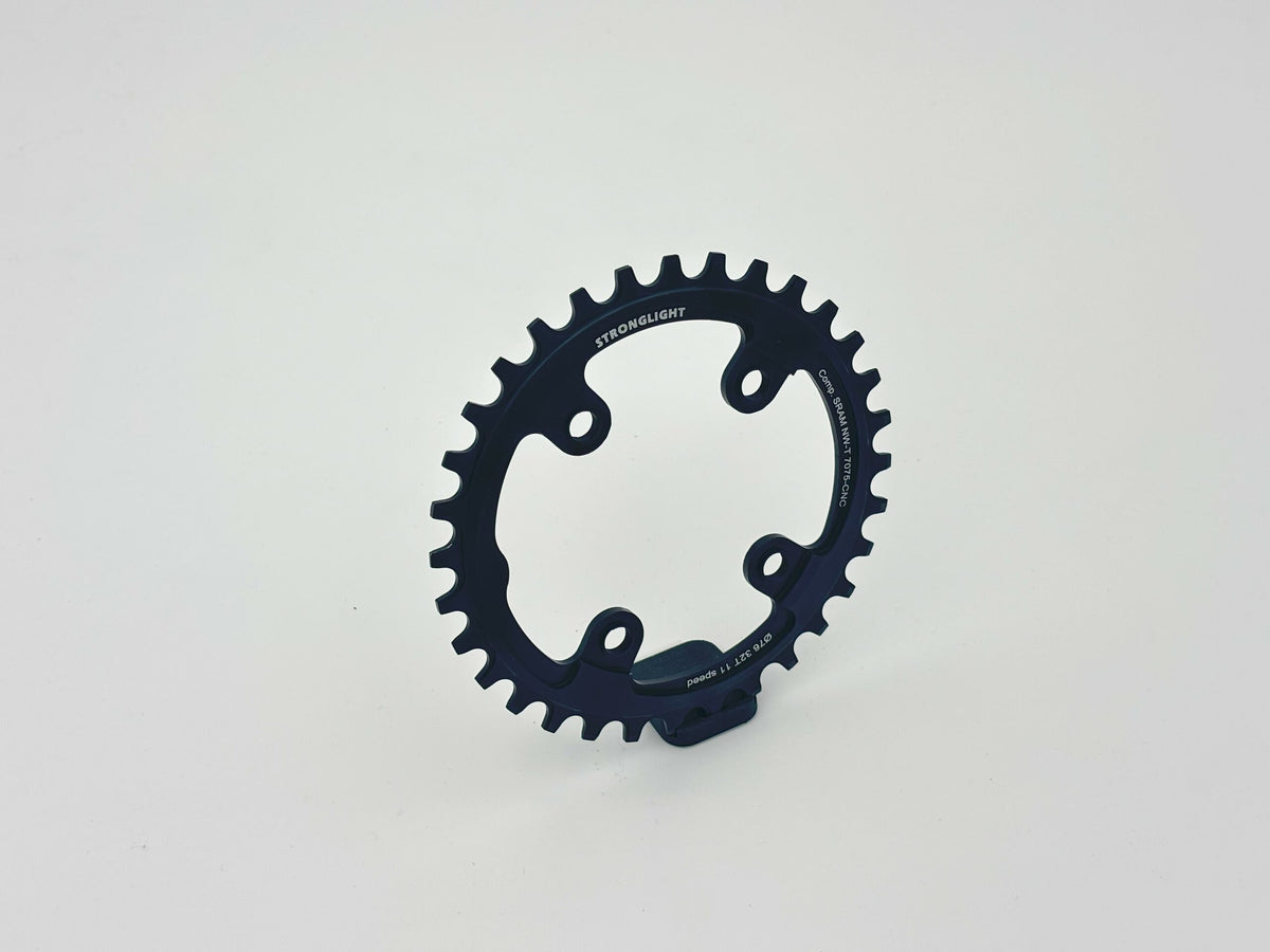 CHAINRING - MTB-NW "STRONGLIGHT", 32T, 7075 CNC Black SRAM XX1 - 76mm BCD, 4 Hole for 11Spd - (Narrow Wide)