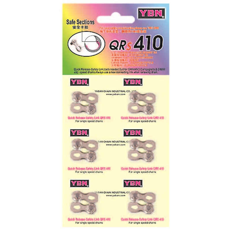 Yaban QRs410 single-speed chain links — six-piece card