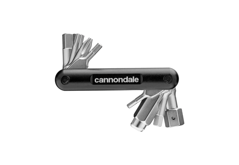 Cannondale CP9301U10OS 10-in-1 multi-tool, black and silver, tools unfolded