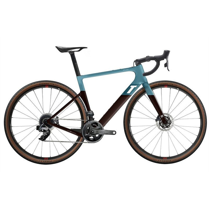 3T Exploro RaceMax 13 SPD EKAR Gravel Bike Blue/Brown - freedommachine