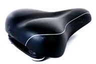 Saddle, Ladies Comfort, Dual Density Base, Gel Plush, Elastomer Springs, 250 x 200mm, BLACK, Quality Velo Saddle