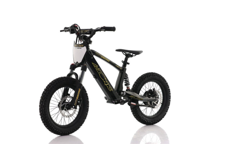Azonic Flow 16 Electric Balance Bike — Black/Gold