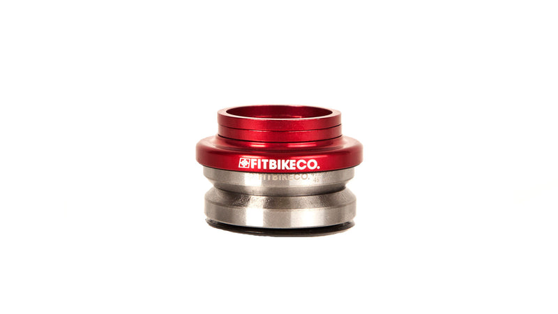 FIT Bike Co integrated headset in blood red, with bearings