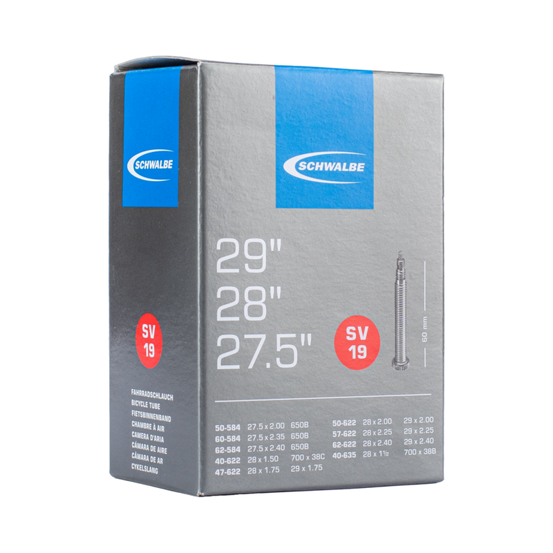 Schwalbe SV19 standard inner tube 27.5 / 28 / 29 inch, 60mm Presta valve